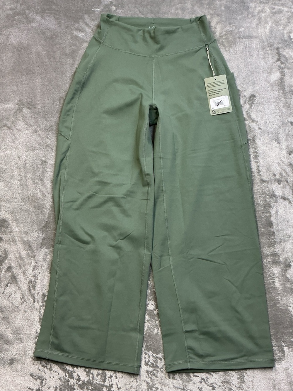 REI Co-Op Active Pursuits Knit Wide Leg Pants Stone Green Women’s Medium